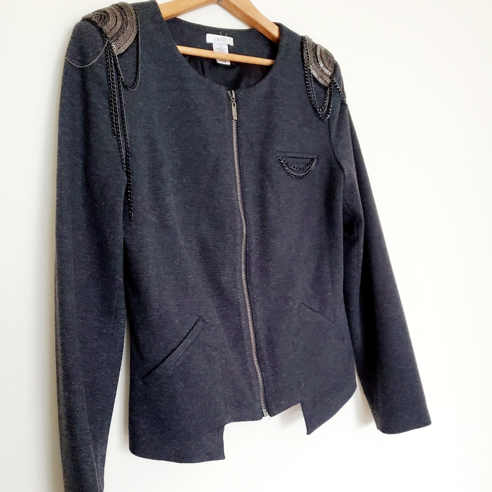 Cache zippered jacket with shoulder embell… - Picture 2 of 6